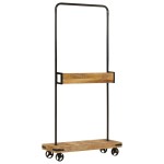 vidaXL Suport pentru haine cu roți 90x35x190cm lemn masiv mango & fier vidaXL Suport pentru haine cu roți 90x35x190cm lemn masiv mango & fier