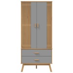 vidaXL Șifonier "OLDEN", gri/maro, 76,5x53x172 cm, lemn masiv pin