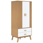 vidaXL Șifonier "OLDEN", alb/maro, 76,5x53x172 cm, lemn masiv pin vidaXL Șifonier "OLDEN", alb/maro, 76,5x53x172 cm, lemn masiv pin