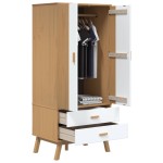 vidaXL Șifonier "OLDEN", alb/maro, 76,5x53x172 cm, lemn masiv pin vidaXL Șifonier "OLDEN", alb/maro, 76,5x53x172 cm, lemn masiv pin