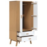 vidaXL Șifonier "OLDEN", alb/maro, 76,5x53x172 cm, lemn masiv pin vidaXL Șifonier "OLDEN", alb/maro, 76,5x53x172 cm, lemn masiv pin