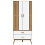 vidaXL Șifonier "OLDEN", alb/maro, 76,5x53x172 cm, lemn masiv pin vidaXL Șifonier "OLDEN", alb/maro, 76,5x53x172 cm, lemn masiv pin