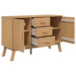 vidaXL Dulap "OLDEN", maro, 114x43x73,5 cm, lemn masiv pin vidaXL Dulap "OLDEN", maro, 114x43x73,5 cm, lemn masiv pin