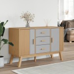 vidaXL Dulap "OLDEN", gri și maro, 114x43x73,5 cm, lemn masiv pin vidaXL Dulap "OLDEN", gri și maro, 114x43x73,5 cm, lemn masiv pin