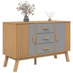 vidaXL Dulap "OLDEN", gri și maro, 114x43x73,5 cm, lemn masiv pin vidaXL Dulap "OLDEN", gri și maro, 114x43x73,5 cm, lemn masiv pin