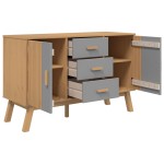 vidaXL Dulap "OLDEN", gri și maro, 114x43x73,5 cm, lemn masiv pin vidaXL Dulap "OLDEN", gri și maro, 114x43x73,5 cm, lemn masiv pin