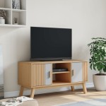 vidaXL Dulap TV „OLDEN”, gri/maro, 114x43x57 cm, lemn masiv pin