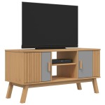vidaXL Dulap TV „OLDEN”, gri/maro, 114x43x57 cm, lemn masiv pin