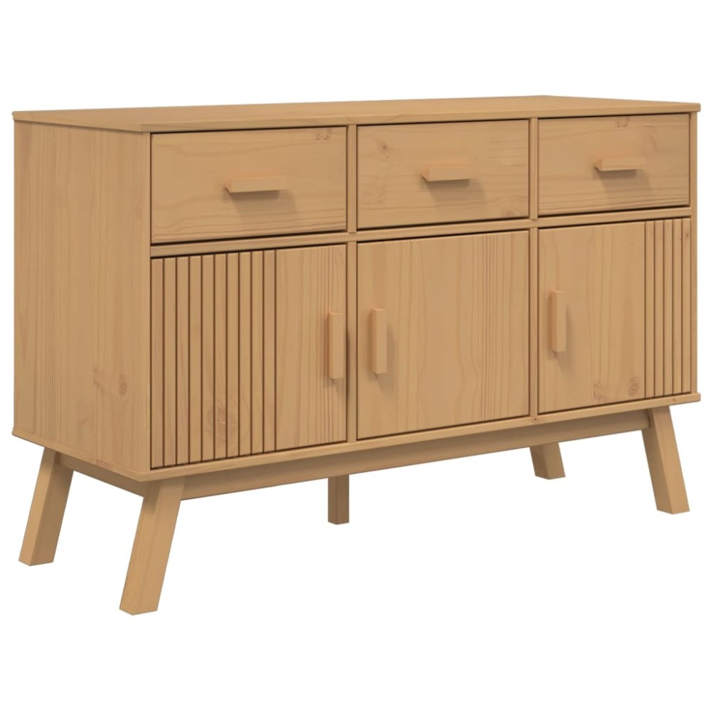 vidaXL Dulap "OLDEN", maro, 114x43x73,5 cm, lemn masiv pin