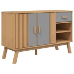 vidaXL Dulap "OLDEN", gri și maro, 114x43x73,5 cm, lemn masiv pin vidaXL Dulap "OLDEN", gri și maro, 114x43x73,5 cm, lemn masiv pin