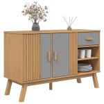 vidaXL Dulap "OLDEN", gri și maro, 114x43x73,5 cm, lemn masiv pin vidaXL Dulap "OLDEN", gri și maro, 114x43x73,5 cm, lemn masiv pin