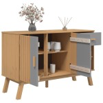vidaXL Dulap "OLDEN", gri și maro, 114x43x73,5 cm, lemn masiv pin vidaXL Dulap "OLDEN", gri și maro, 114x43x73,5 cm, lemn masiv pin
