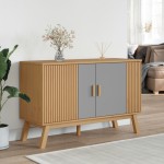 vidaXL Dulap "OLDEN", gri și maro, 114x43x73,5 cm, lemn masiv pin vidaXL Dulap "OLDEN", gri și maro, 114x43x73,5 cm, lemn masiv pin