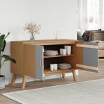 vidaXL Dulap "OLDEN", gri și maro, 114x43x73,5 cm, lemn masiv pin vidaXL Dulap "OLDEN", gri și maro, 114x43x73,5 cm, lemn masiv pin