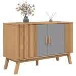 vidaXL Dulap "OLDEN", gri și maro, 114x43x73,5 cm, lemn masiv pin vidaXL Dulap "OLDEN", gri și maro, 114x43x73,5 cm, lemn masiv pin