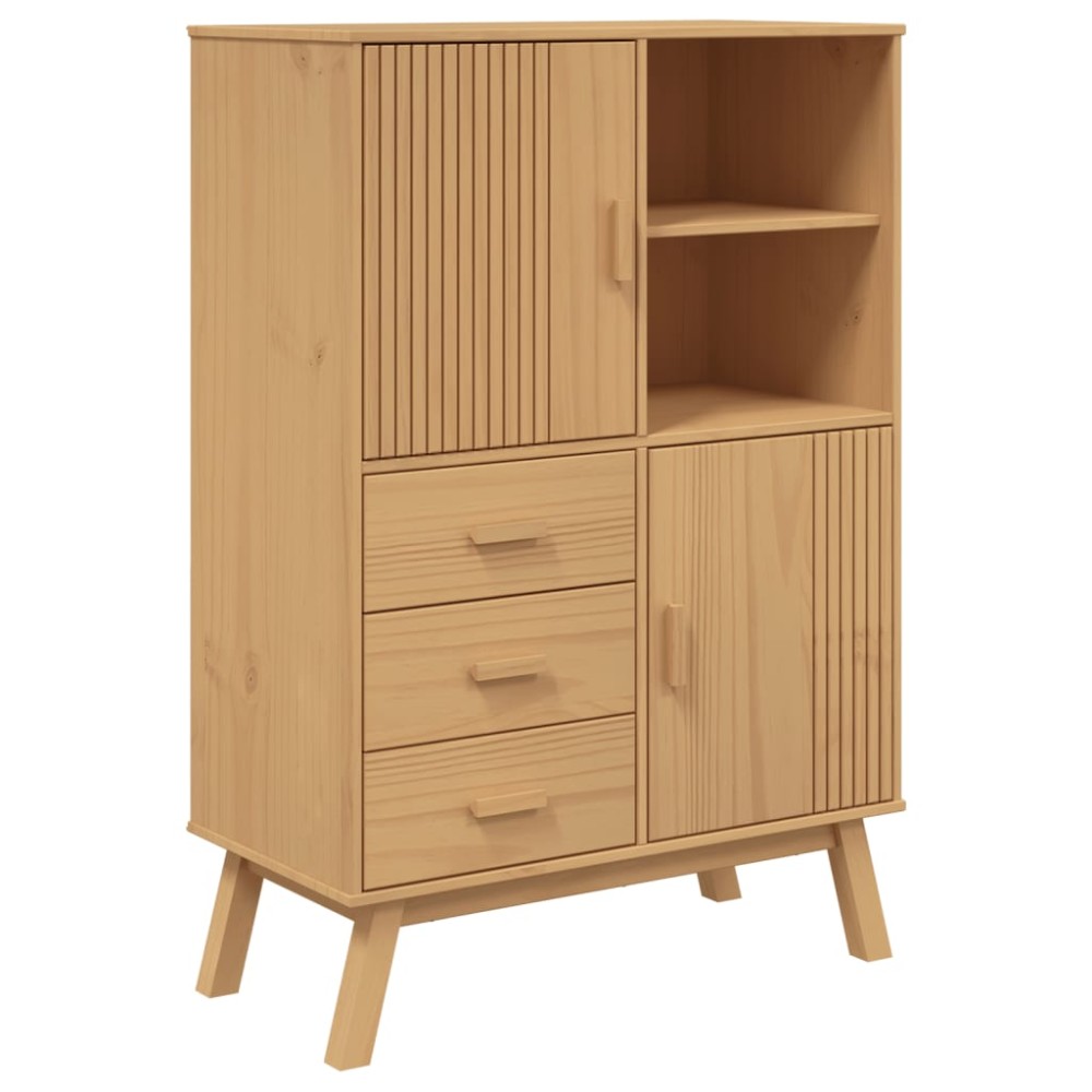 vidaXL Dulap înalt „OLDEN”, maro, 85x43x125 cm, lemn masiv pin