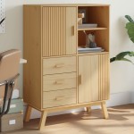 vidaXL Dulap înalt „OLDEN”, maro, 85x43x125 cm, lemn masiv pin vidaXL Dulap înalt „OLDEN”, maro, 85x43x125 cm, lemn masiv pin