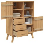 vidaXL Dulap înalt „OLDEN”, maro, 85x43x125 cm, lemn masiv pin vidaXL Dulap înalt „OLDEN”, maro, 85x43x125 cm, lemn masiv pin