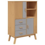 vidaXL Dulap înalt „OLDEN”, gri și maro, 85x43x125 cm, lemn masiv pin vidaXL Dulap înalt „OLDEN”, gri și maro, 85x43x125 cm, lemn masiv pin