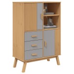 vidaXL Dulap înalt „OLDEN”, gri și maro, 85x43x125 cm, lemn masiv pin vidaXL Dulap înalt „OLDEN”, gri și maro, 85x43x125 cm, lemn masiv pin