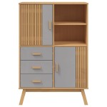 vidaXL Dulap înalt „OLDEN”, gri și maro, 85x43x125 cm, lemn masiv pin vidaXL Dulap înalt „OLDEN”, gri și maro, 85x43x125 cm, lemn masiv pin