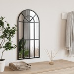 vidaXL Oglindă de perete, negru, 30x60 cm, arcuită, fier vidaXL Oglindă de perete, negru, 30x60 cm, arcuită, fier