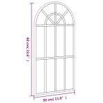 vidaXL Oglindă de perete, negru, 30x60 cm, arcuită, fier vidaXL Oglindă de perete, negru, 30x60 cm, arcuită, fier