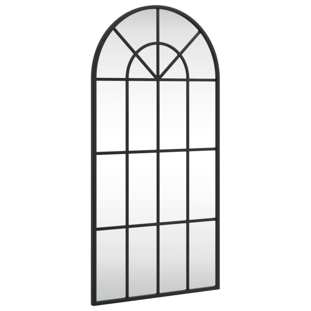 vidaXL Oglindă de perete, negru, 40x80 cm, arcuită, fier