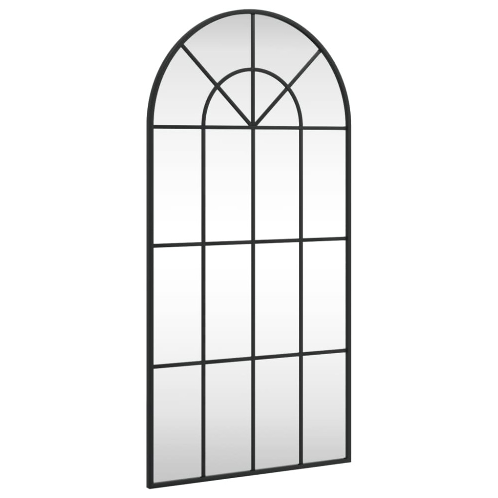 vidaXL Oglindă de perete, negru, 50x100 cm, arcuită, fier