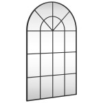 vidaXL Oglindă de perete, negru, 60x100 cm, arcuită, fier vidaXL Oglindă de perete, negru, 60x100 cm, arcuită, fier