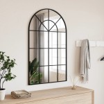 vidaXL Oglindă de perete, negru, 60x100 cm, arcuită, fier vidaXL Oglindă de perete, negru, 60x100 cm, arcuită, fier