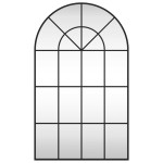 vidaXL Oglindă de perete, negru, 60x100 cm, arcuită, fier vidaXL Oglindă de perete, negru, 60x100 cm, arcuită, fier