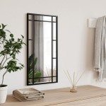 vidaXL Oglindă de perete, negru, 30x60 cm, dreptunghiulară, fier vidaXL Oglindă de perete, negru, 30x60 cm, dreptunghiulară, fier
