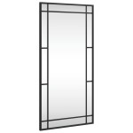 vidaXL Oglindă de perete, negru, 40x80 cm, dreptunghiulară, fier vidaXL Oglindă de perete, negru, 40x80 cm, dreptunghiulară, fier