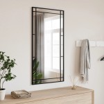 vidaXL Oglindă de perete, negru, 50x100 cm, dreptunghiulară, fier vidaXL Oglindă de perete, negru, 50x100 cm, dreptunghiulară, fier