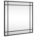 vidaXL Oglindă de perete, negru, 50x50 cm, pătrată, fier vidaXL Oglindă de perete, negru, 50x50 cm, pătrată, fier