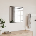 vidaXL Oglindă de perete, negru, 60x60 cm, pătrată, fier vidaXL Oglindă de perete, negru, 60x60 cm, pătrată, fier