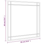 vidaXL Oglindă de perete, negru, 60x60 cm, pătrată, fier vidaXL Oglindă de perete, negru, 60x60 cm, pătrată, fier