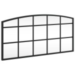 vidaXL Oglindă de perete, negru, 60x30 cm, arcuită, fier vidaXL Oglindă de perete, negru, 60x30 cm, arcuită, fier