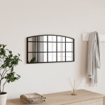 vidaXL Oglindă de perete, negru, 60x30 cm, arcuită, fier vidaXL Oglindă de perete, negru, 60x30 cm, arcuită, fier