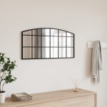 vidaXL Oglindă de perete, negru, 80x40 cm, arcuită, fier vidaXL Oglindă de perete, negru, 80x40 cm, arcuită, fier
