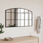 vidaXL Oglindă de perete, negru, 100x60 cm, arcuită, fier vidaXL Oglindă de perete, negru, 100x60 cm, arcuită, fier