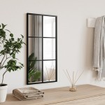 vidaXL Oglindă de perete, negru, 30x60 cm, dreptunghiulară, fier vidaXL Oglindă de perete, negru, 30x60 cm, dreptunghiulară, fier