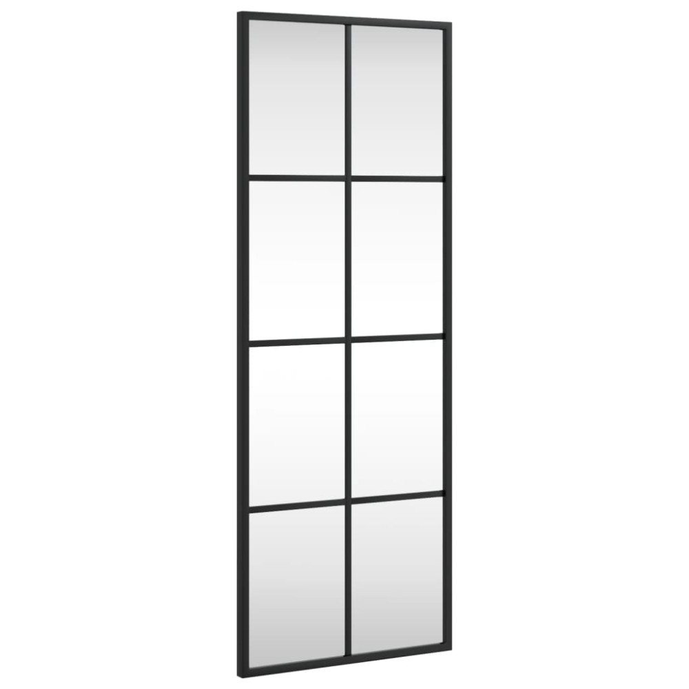 vidaXL Oglindă de perete, negru, 30x80 cm, dreptunghiulară, fier
