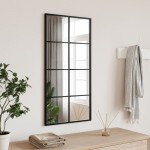 vidaXL Oglindă de perete, negru, 40x80 cm, dreptunghiulară, fier vidaXL Oglindă de perete, negru, 40x80 cm, dreptunghiulară, fier