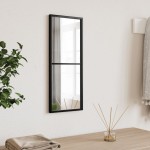 vidaXL Oglindă de perete, negru, 20x50 cm, dreptunghiulară, fier vidaXL Oglindă de perete, negru, 20x50 cm, dreptunghiulară, fier