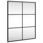 vidaXL Oglindă de perete, negru, 50x60 cm, dreptunghiulară, fier vidaXL Oglindă de perete, negru, 50x60 cm, dreptunghiulară, fier