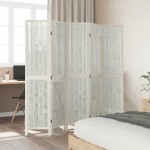 vidaXL Paravan cameră 5 panouri, alb, lemn masiv paulownia vidaXL Paravan cameră 5 panouri, alb, lemn masiv paulownia