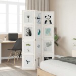 vidaXL Paravan cameră 3 panouri, alb, lemn masiv paulownia vidaXL Paravan cameră 3 panouri, alb, lemn masiv paulownia