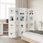 vidaXL Paravan cameră 5 panouri, alb, lemn masiv paulownia vidaXL Paravan cameră 5 panouri, alb, lemn masiv paulownia